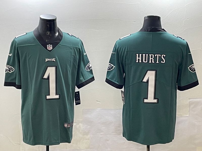 Men Philadelphia Eagles #1 Hurts Green 2025 Nike Vapor Limited NFL Jersey style 1->philadelphia eagles->NFL Jersey